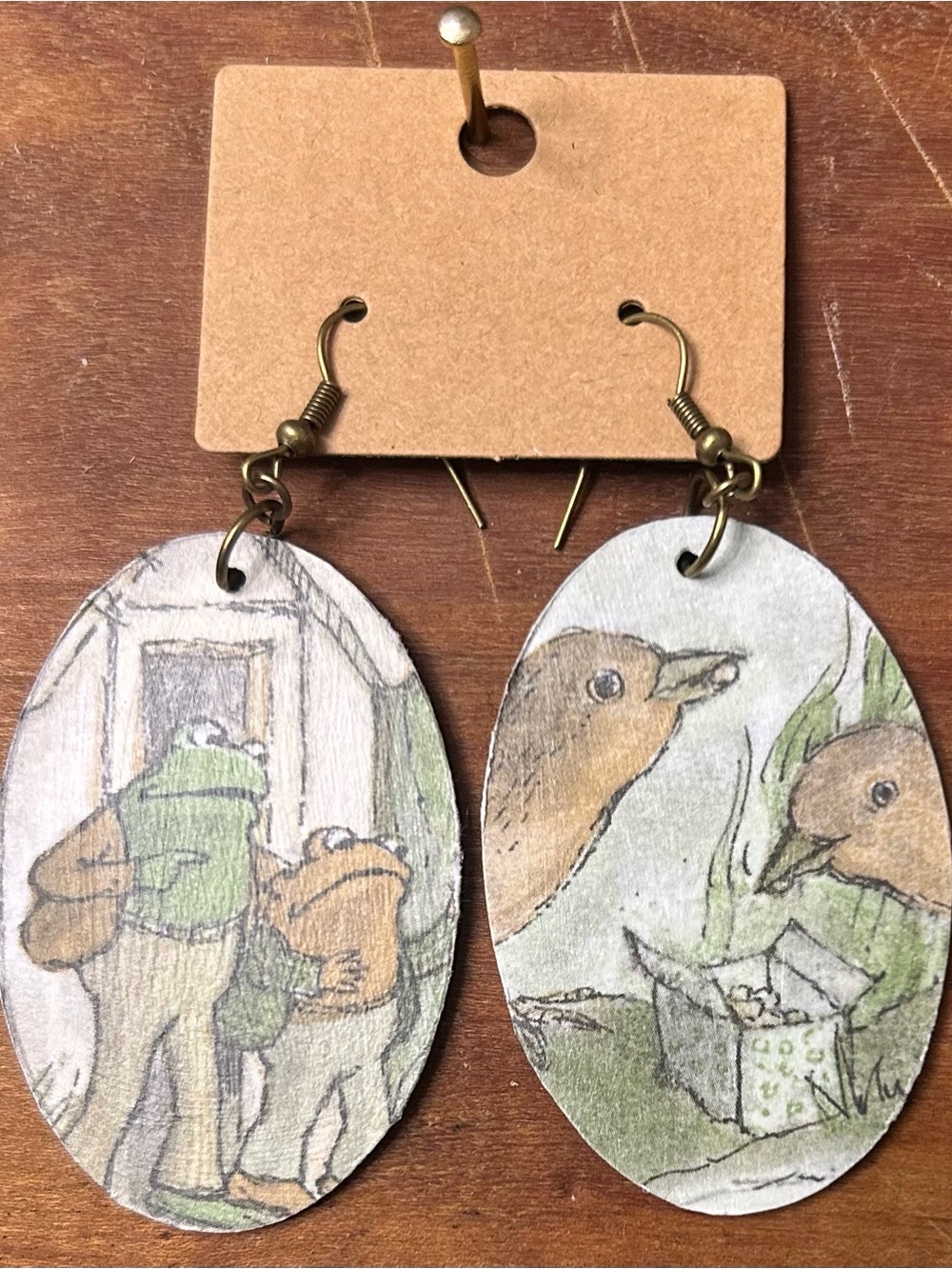 Upcycled Frog and Toad Drop Earrings